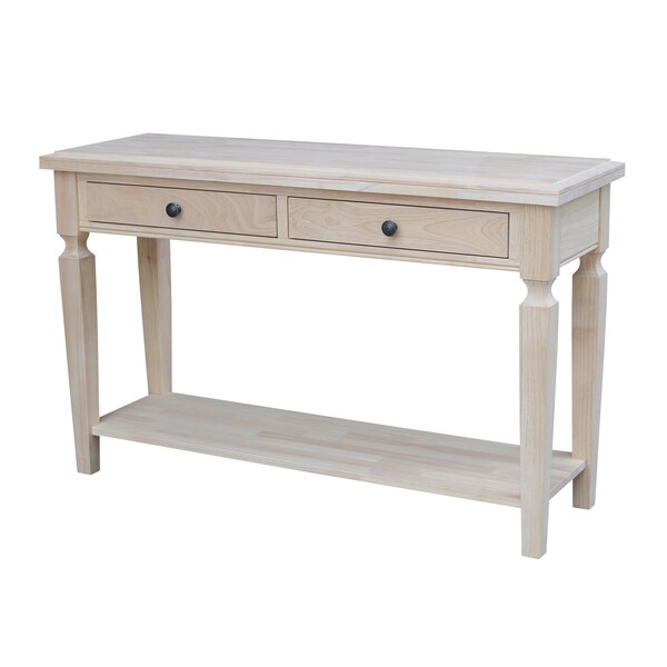International Concepts Rectangle Vista Console/Sofa Table, 48 W, 16 L, 30 in H, Wood, Unfinished OT-15S - main